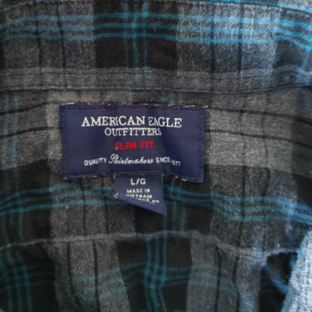 American Eagle Outfitters Slim Fit Flannel Shirt - Picture 3 of 5